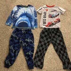 Shark and hot wheels Race Car Pajama Set